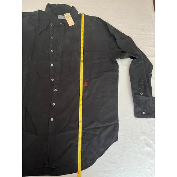 NWT VTG 90s Paul Smith Shirt Black Silk Long Sleeve Button Down Sz XL - Picture 5 of 7